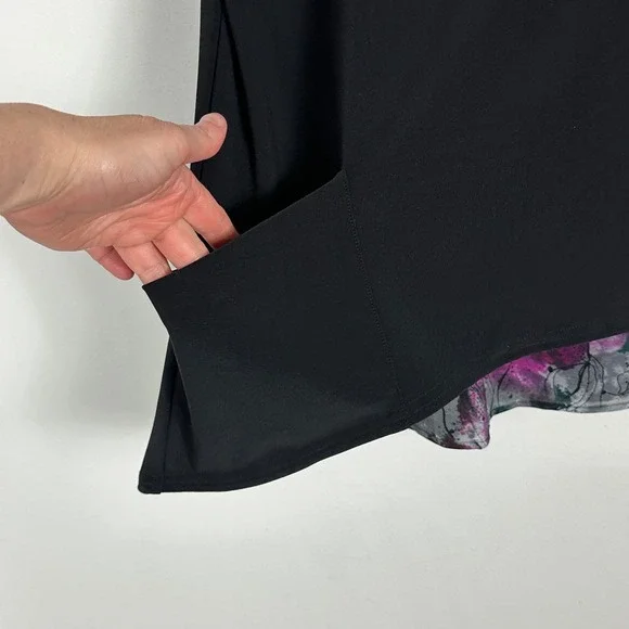 Sympli Canada Whisper Drape Pocket Tunic Top Womens Size 14 Split Back Purple - Picture 6 of 16